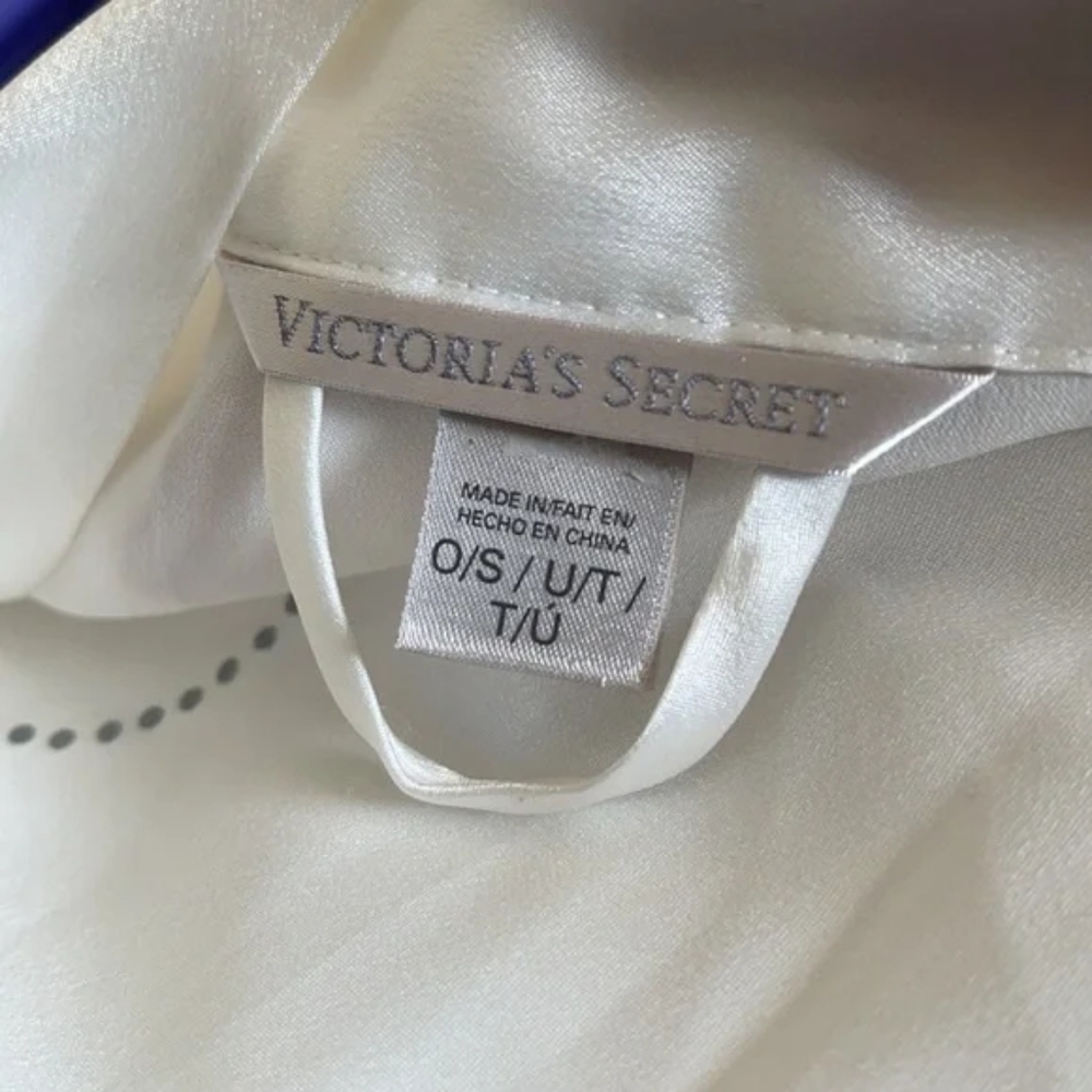 VICTORIA’S SECRET Rhinestone White Satin Bride Robe - Picture 5 of 6